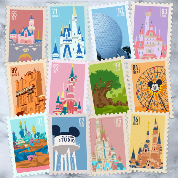 Parks Around the World Stamp Sticker Collection