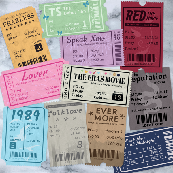 Eras Movie Tickets Sticker Collection