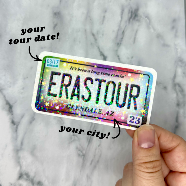 Custom Eras License Plate Holographic Sticker