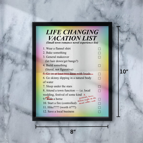 Life Changing Vacation List 8"x 10" Print