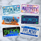 MK License Plates Sticker Collection