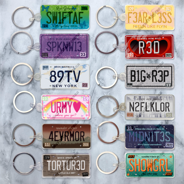 Eras License Plate Keychains